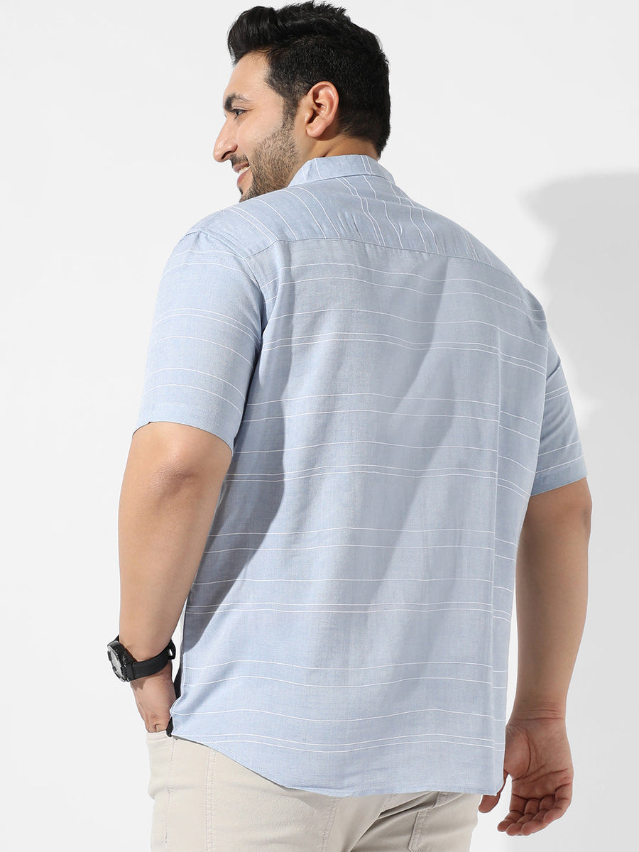 Light Blue Striped Casual Shirt - Shop authentic Indian Men's Fashion by Instafab Plus