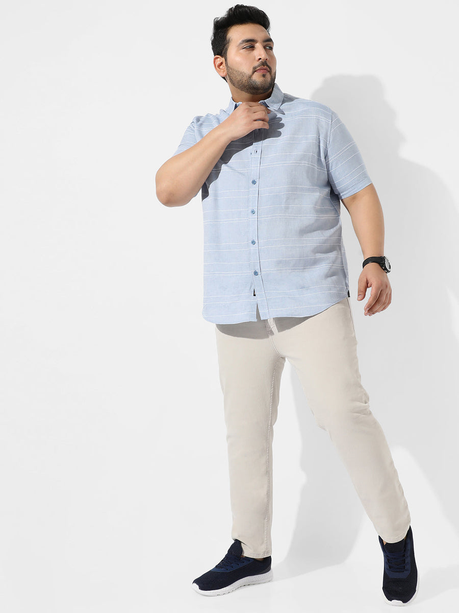Light Blue Striped Casual Shirt - Shop authentic Indian Men's Fashion by Instafab Plus