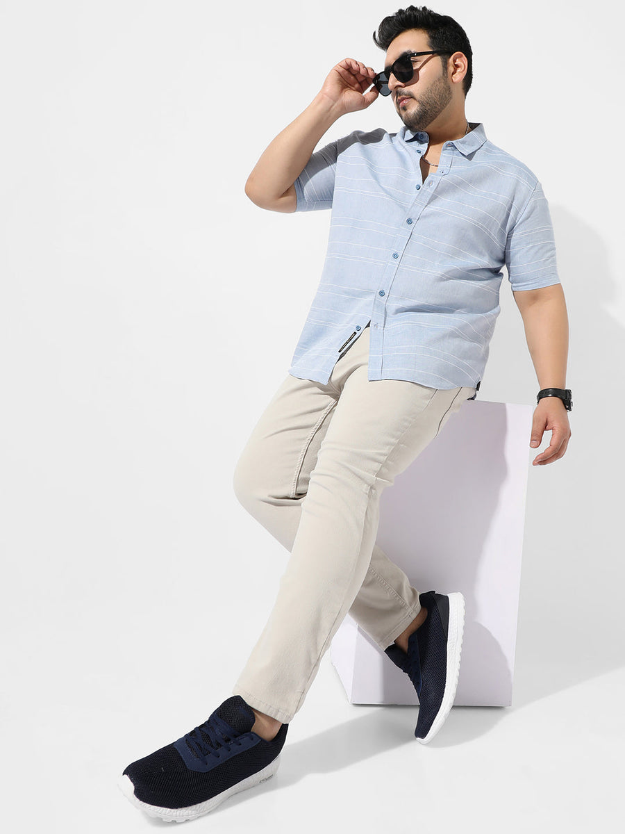 Light Blue Striped Casual Shirt - Shop authentic Indian Men's Fashion by Instafab Plus