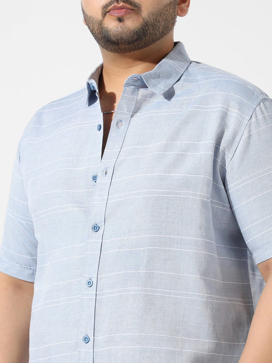 Light Blue Striped Casual Shirt - Shop authentic Indian Men's Fashion by Instafab Plus