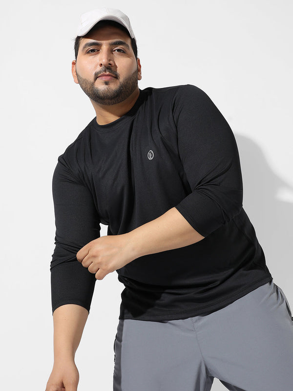 Solid Black Activewear T-Shirt - Shop authentic Indian Men's Fashion by Instafab Plus