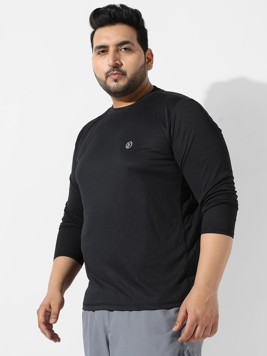 Solid Black Activewear T-Shirt - Shop authentic Indian Men's Fashion by Instafab Plus