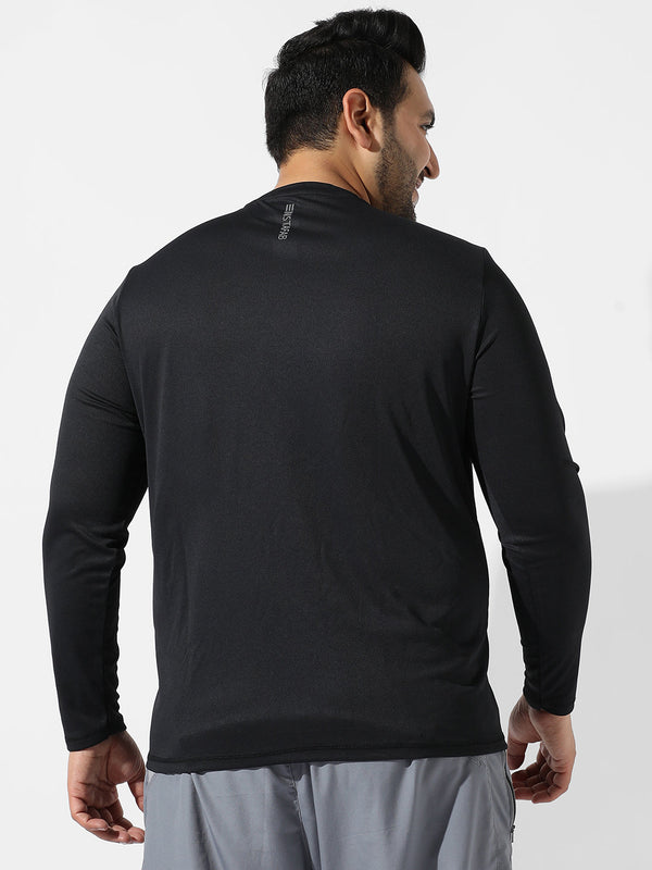 Solid Black Activewear T-Shirt - Shop authentic Indian Men's Fashion by Instafab Plus