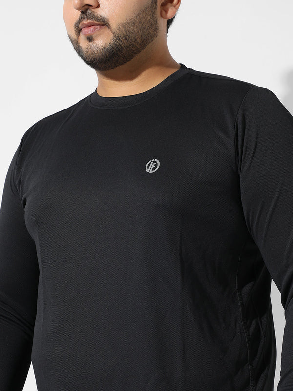 Solid Black Activewear T-Shirt - Shop authentic Indian Men's Fashion by Instafab Plus