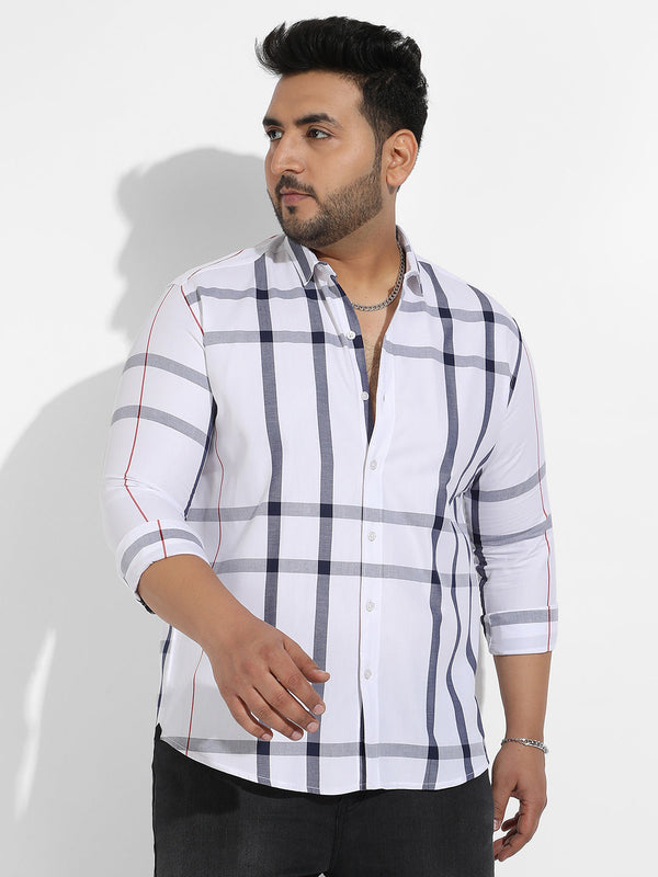 White Tartan Plaid Shirt - Shop authentic Indian Men's Fashion by Instafab Plus