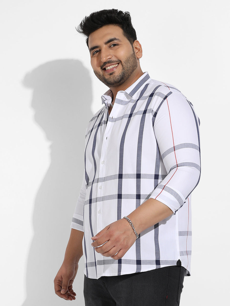 White Tartan Plaid Shirt - Shop authentic Indian Men's Fashion by Instafab Plus