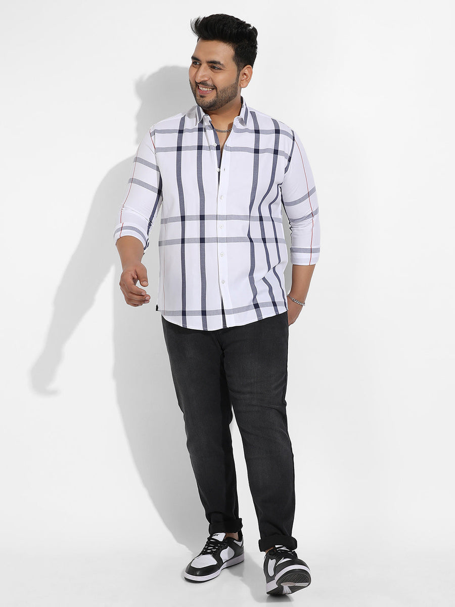 White Tartan Plaid Shirt - Shop authentic Indian Men's Fashion by Instafab Plus