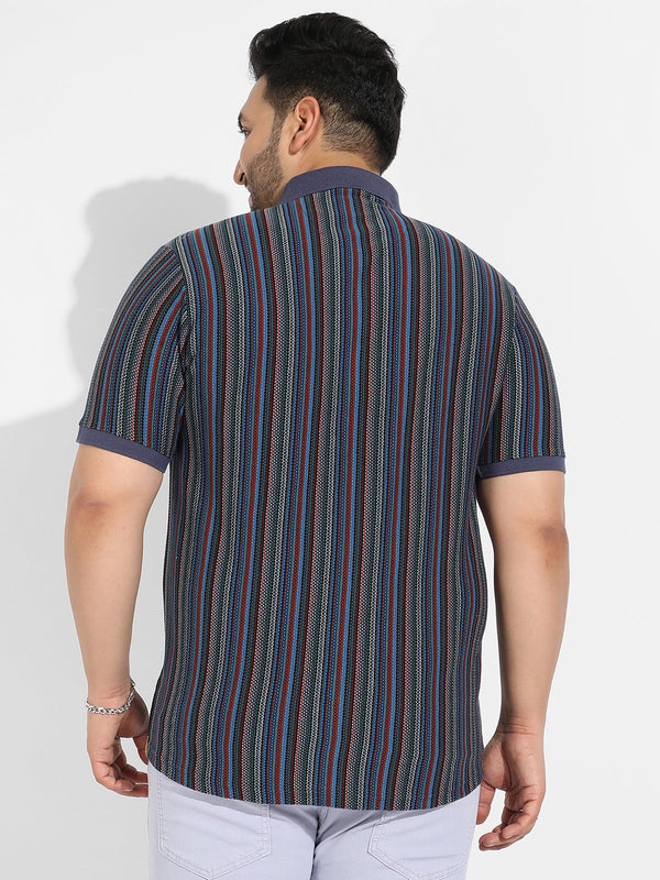 Multicolour Contrast Knitted Shirt - Shop authentic Indian Men's Fashion by Instafab Plus