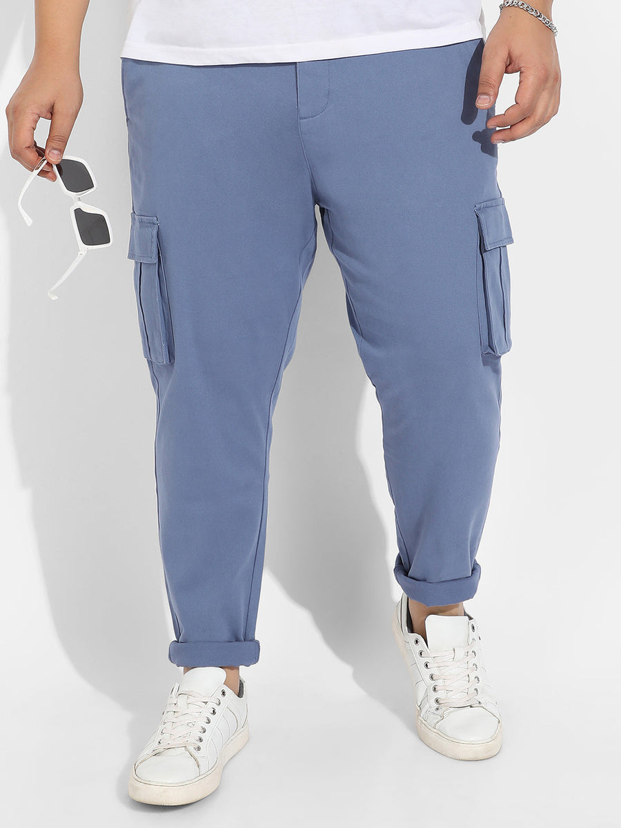 Blue Cargo Trousers - Shop authentic Indian Men's Fashion by Instafab Plus