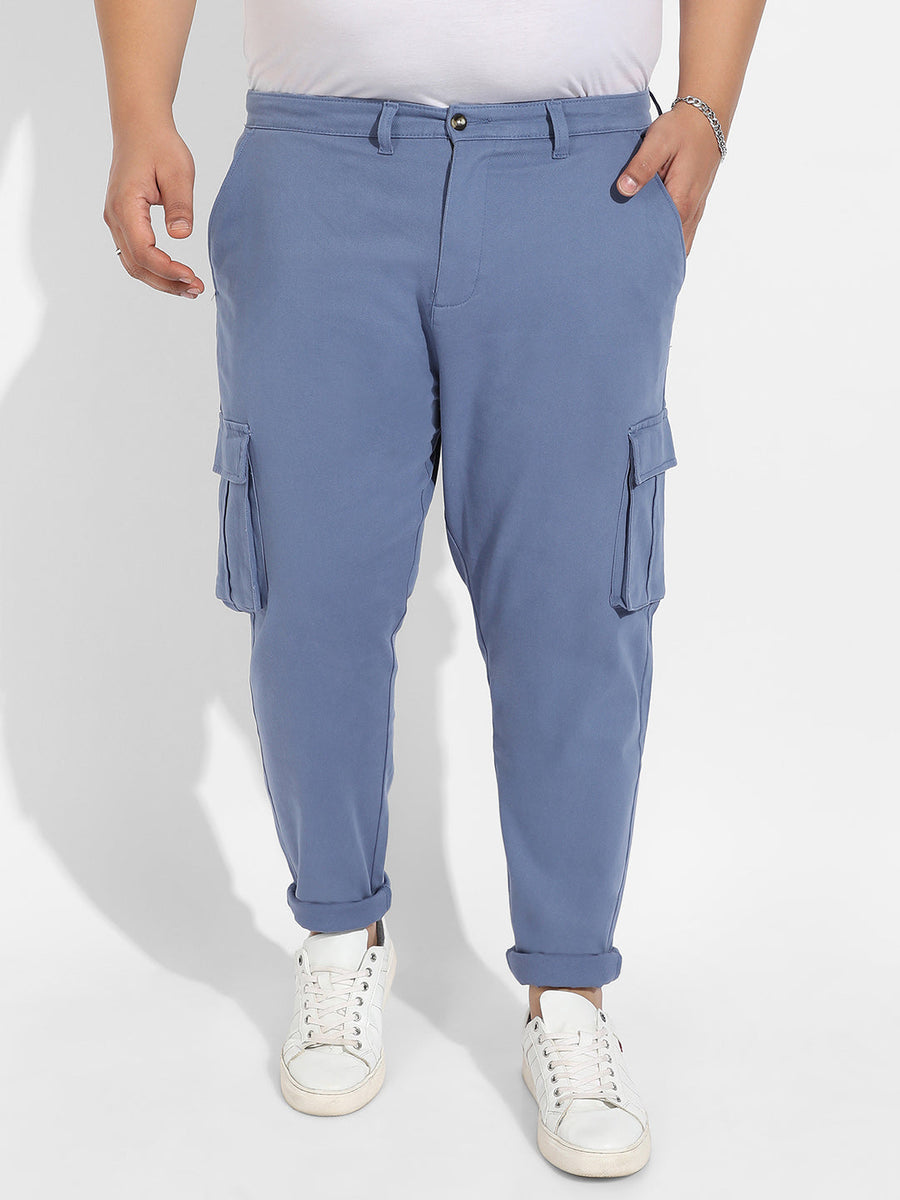 Blue Cargo Trousers - Shop authentic Indian Men's Fashion by Instafab Plus