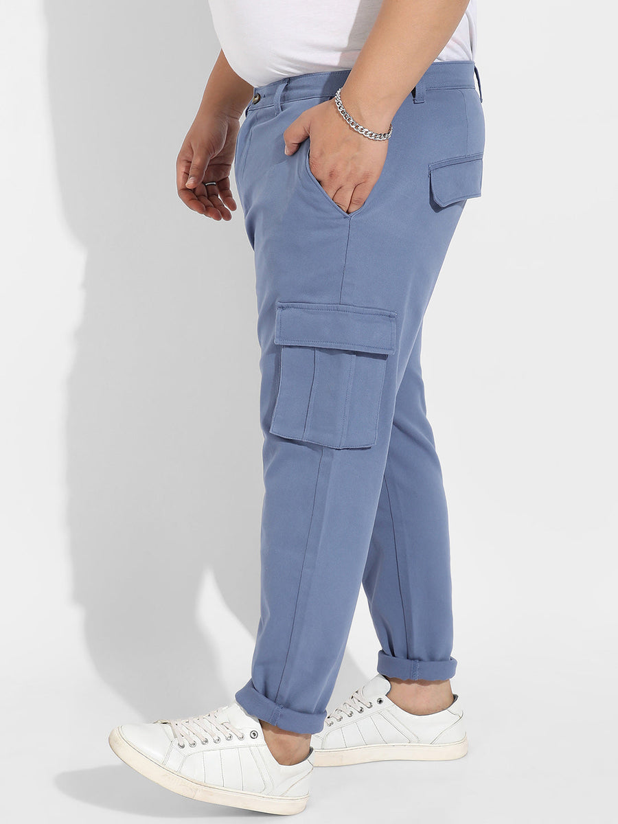 Blue Cargo Trousers - Shop authentic Indian Men's Fashion by Instafab Plus