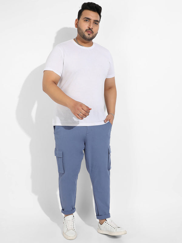 Blue Cargo Trousers - Shop authentic Indian Men's Fashion by Instafab Plus