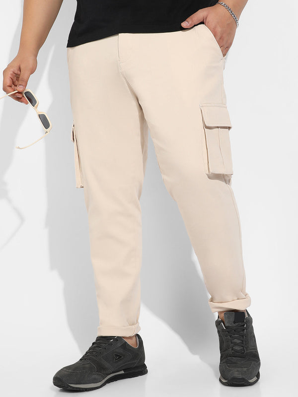 Beige Cargo Trousers - Shop authentic Indian Men's Fashion by Instafab Plus