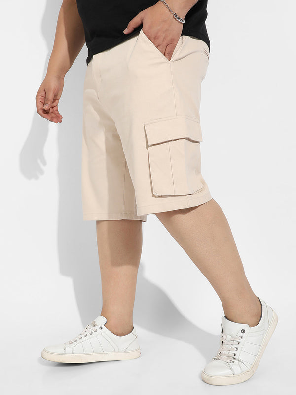 Beige Cargo Shorts - Shop authentic Indian Men's Fashion by Instafab Plus