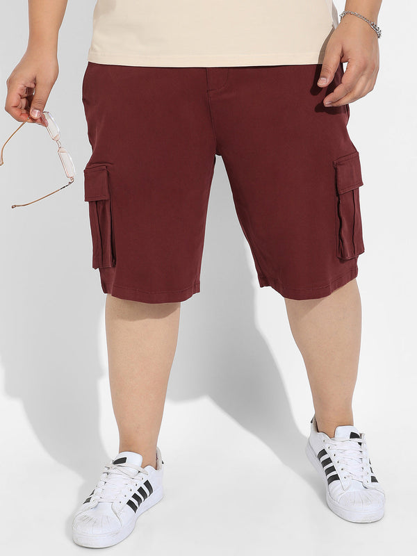 Maroon Cargo Shorts - Shop authentic Indian Men's Fashion by Instafab Plus