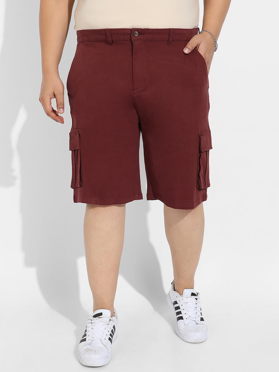Maroon Cargo Shorts - Shop authentic Indian Men's Fashion by Instafab Plus
