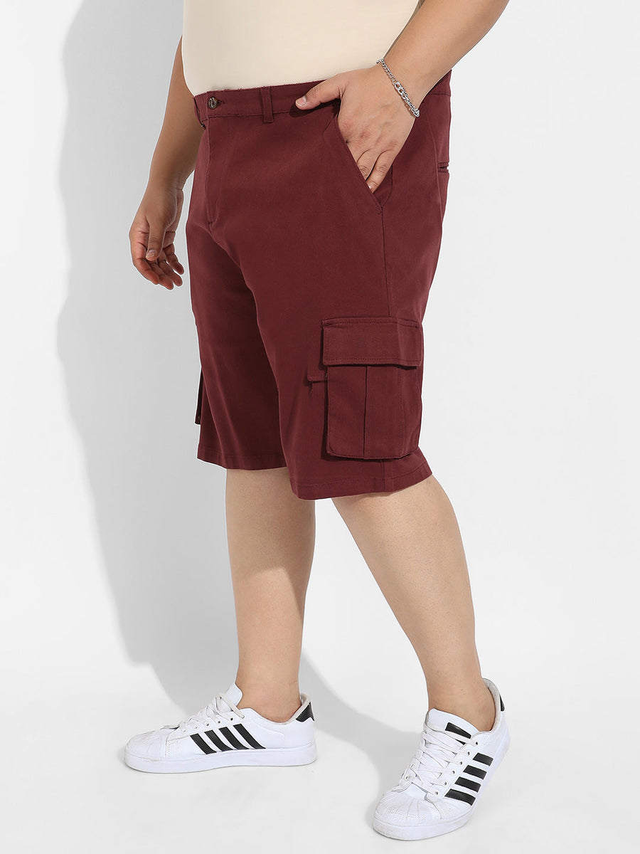 Maroon Cargo Shorts - Shop authentic Indian Men's Fashion by Instafab Plus