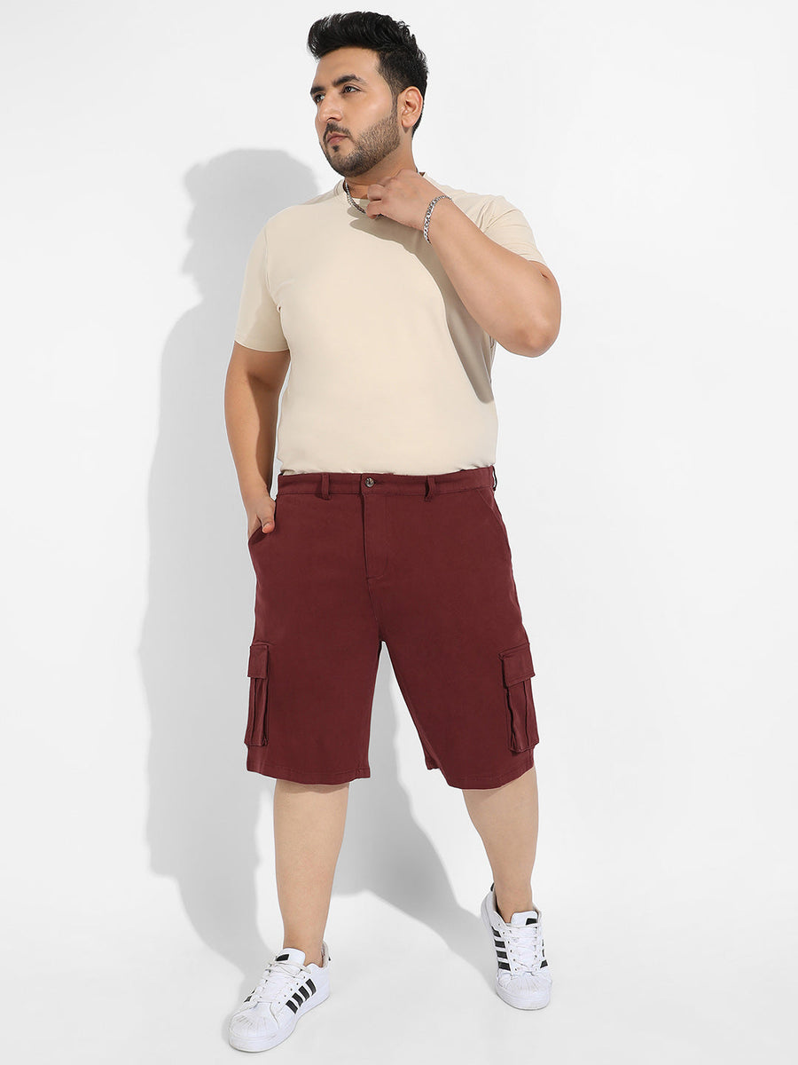 Maroon Cargo Shorts - Shop authentic Indian Men's Fashion by Instafab Plus