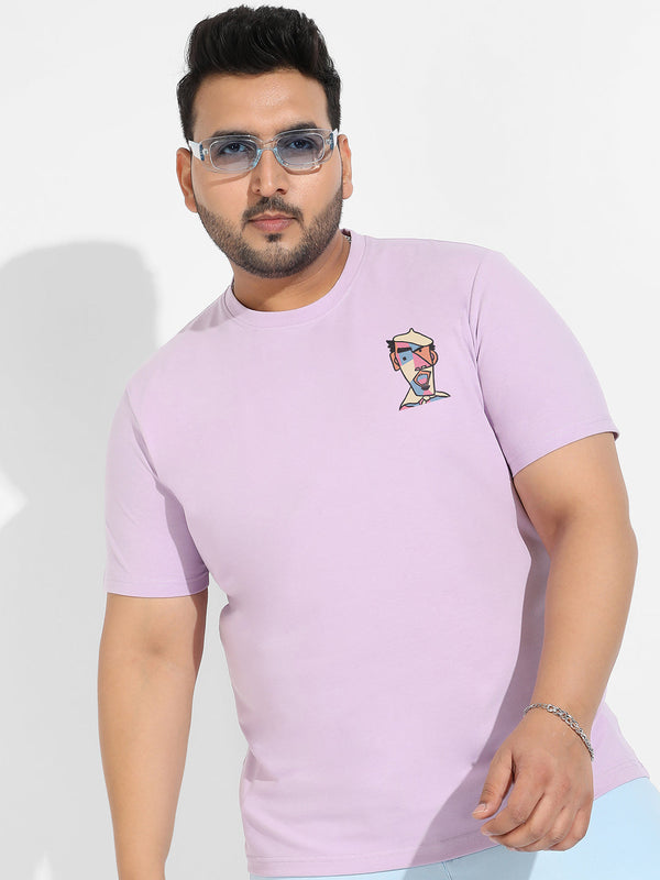 Lilac Abstract Face T-Shirt - Shop authentic Indian Men's Fashion by Instafab Plus