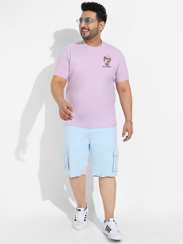 Lilac Abstract Face T-Shirt - Shop authentic Indian Men's Fashion by Instafab Plus