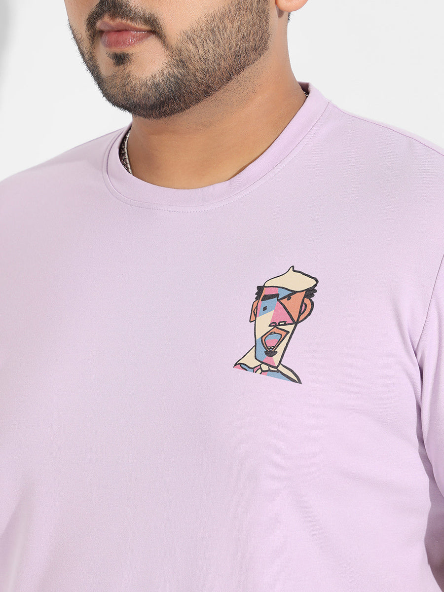Lilac Abstract Face T-Shirt - Shop authentic Indian Men's Fashion by Instafab Plus