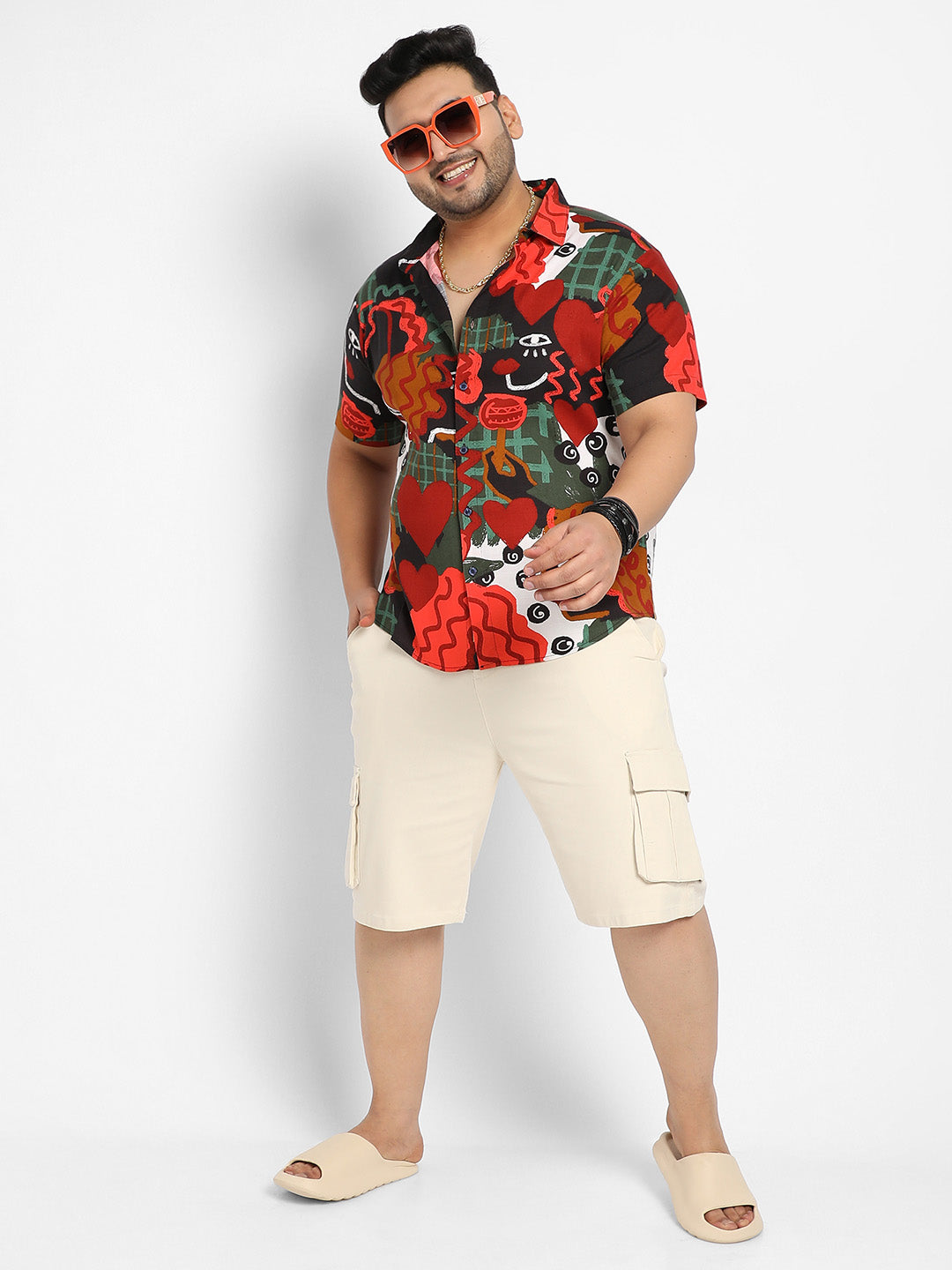 Red Artistic Romance Shirt - Shop authentic Indian Men's Fashion by Instafab Plus