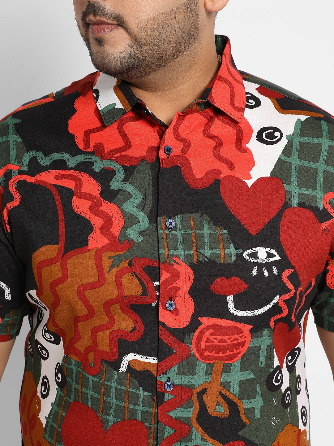 Red Artistic Romance Shirt - Shop authentic Indian Men's Fashion by Instafab Plus