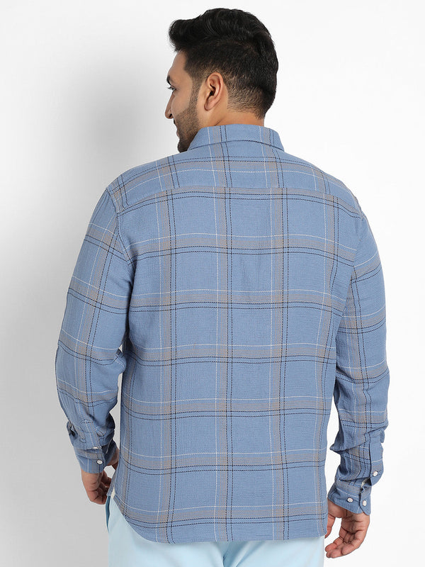 Icy Blue Tartan Plaid Shirt - Shop authentic Indian Men's Fashion by Instafab Plus