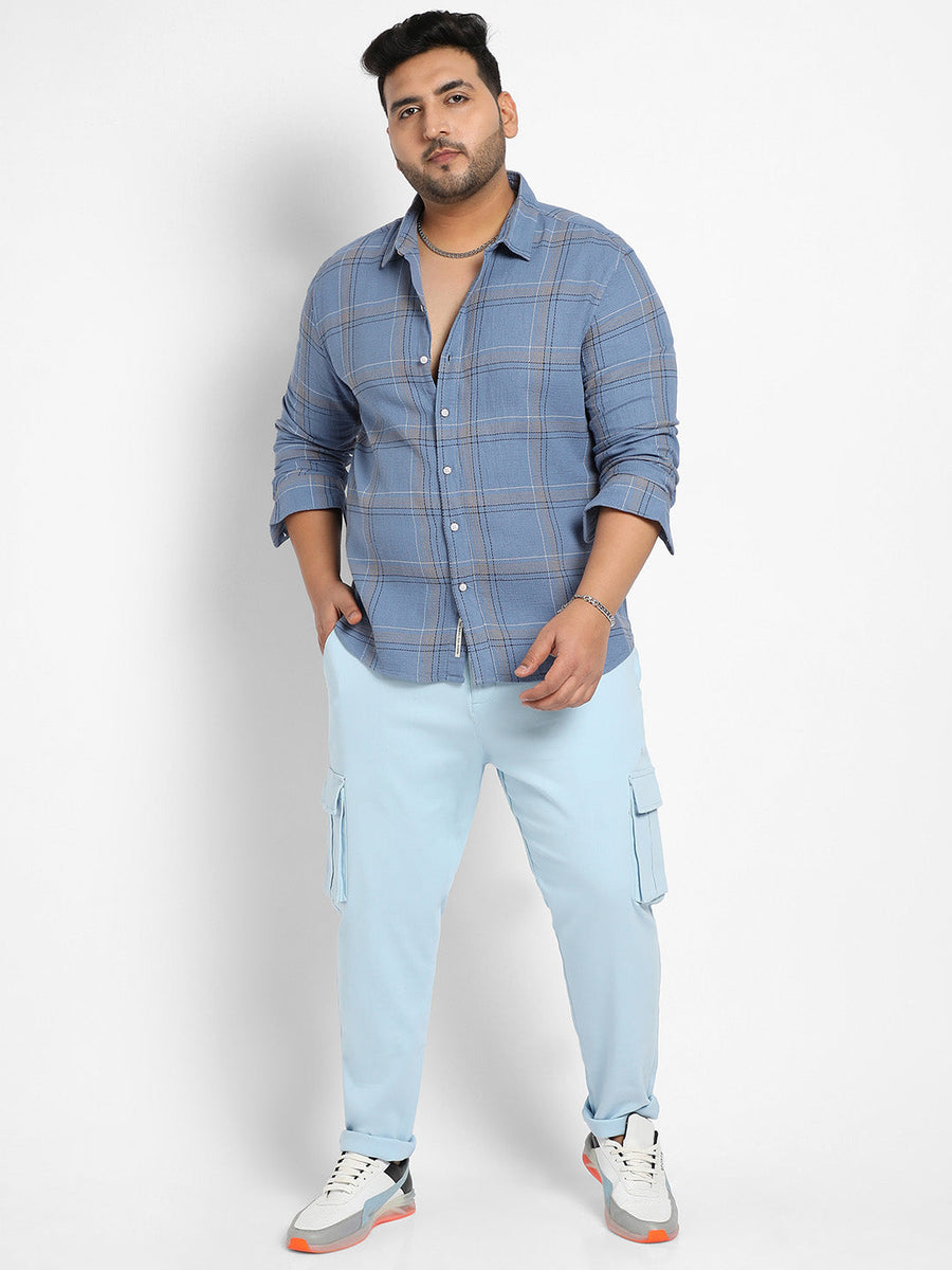 Icy Blue Tartan Plaid Shirt - Shop authentic Indian Men's Fashion by Instafab Plus