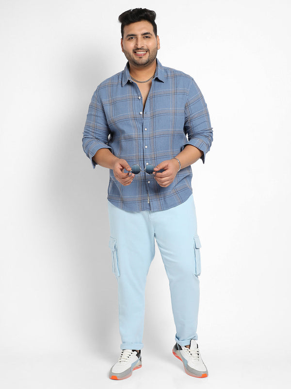 Icy Blue Tartan Plaid Shirt - Shop authentic Indian Men's Fashion by Instafab Plus