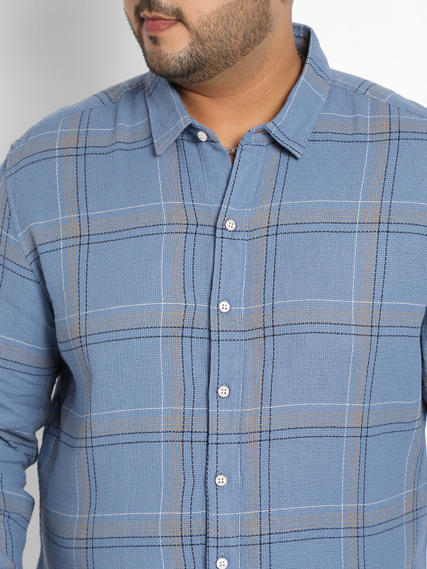Icy Blue Tartan Plaid Shirt - Shop authentic Indian Men's Fashion by Instafab Plus