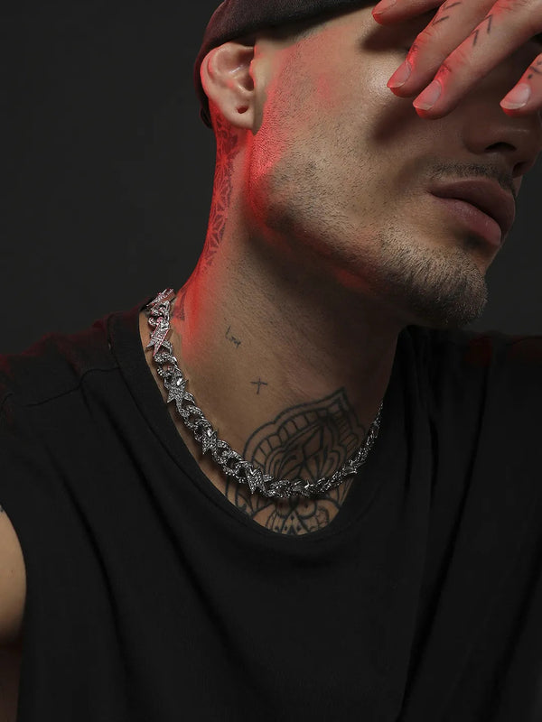 Embellished Thunder Chain - Silver - Shop authentic Indian Men's Fashion by French Accent