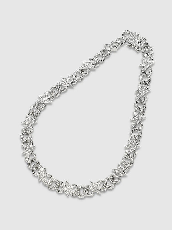 Embellished Thunder Chain - Silver - Shop authentic Indian Men's Fashion by French Accent