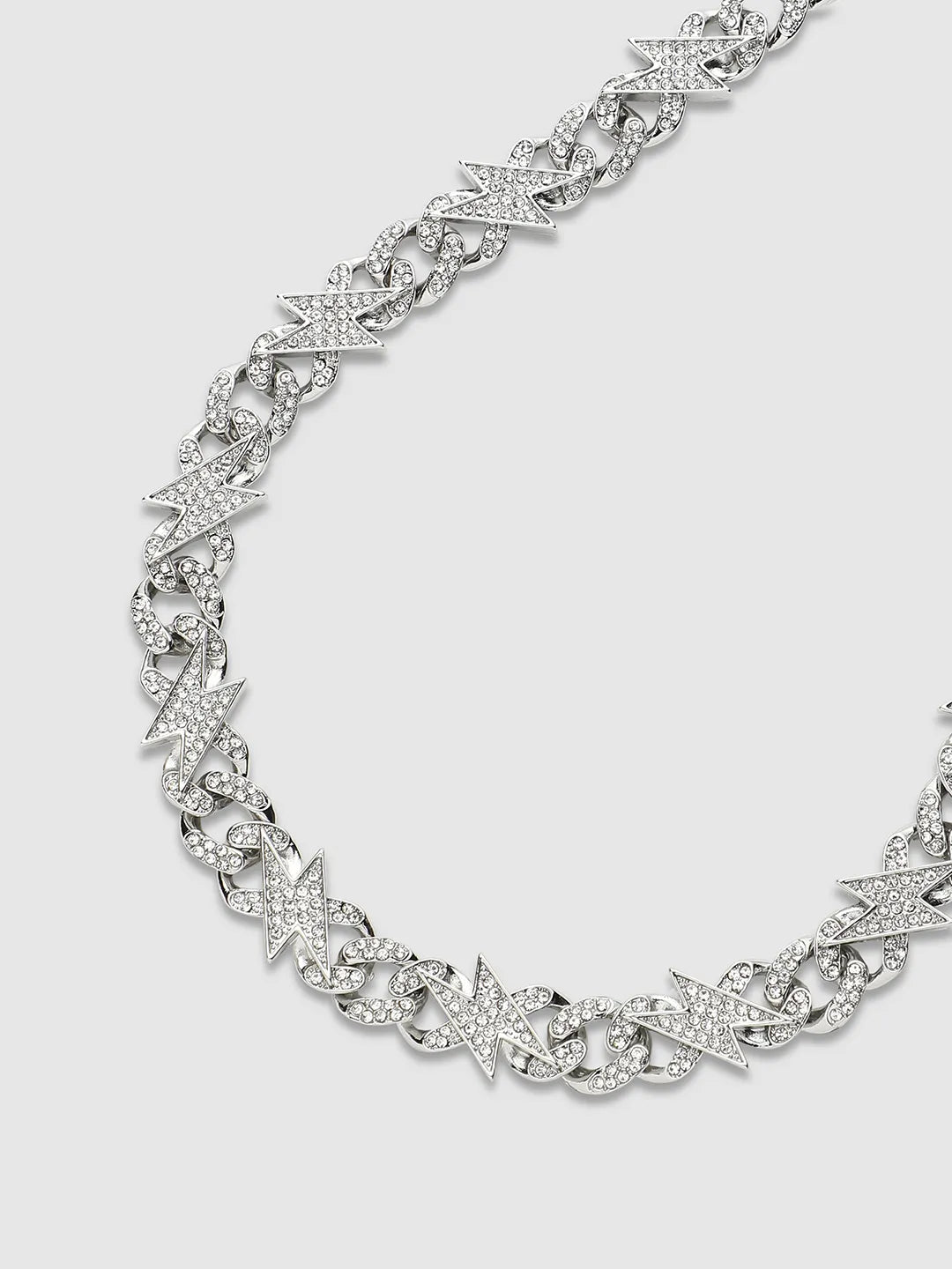 Embellished Thunder Chain - Silver - Shop authentic Indian Men's Fashion by French Accent