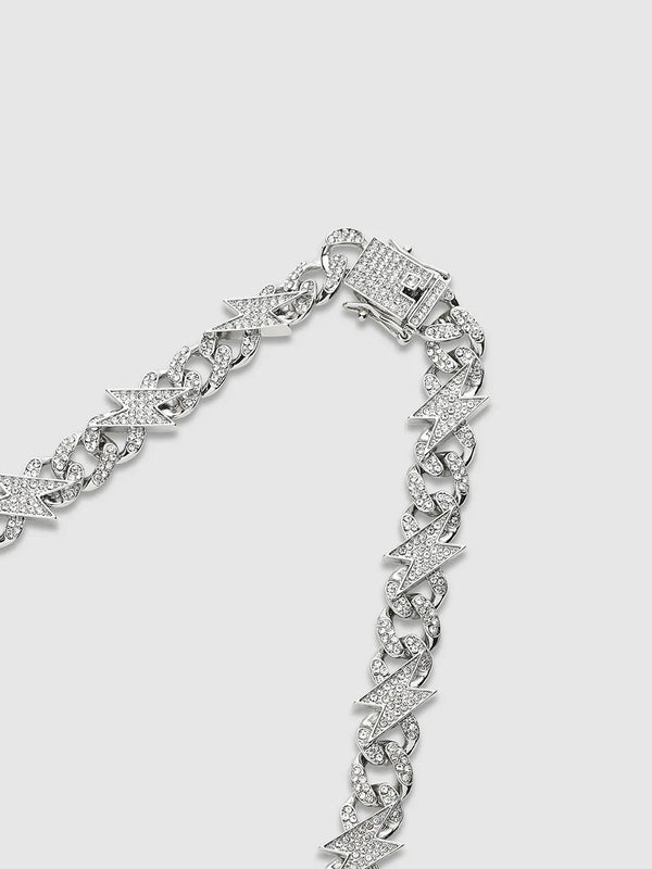 Embellished Thunder Chain - Silver - Shop authentic Indian Men's Fashion by French Accent