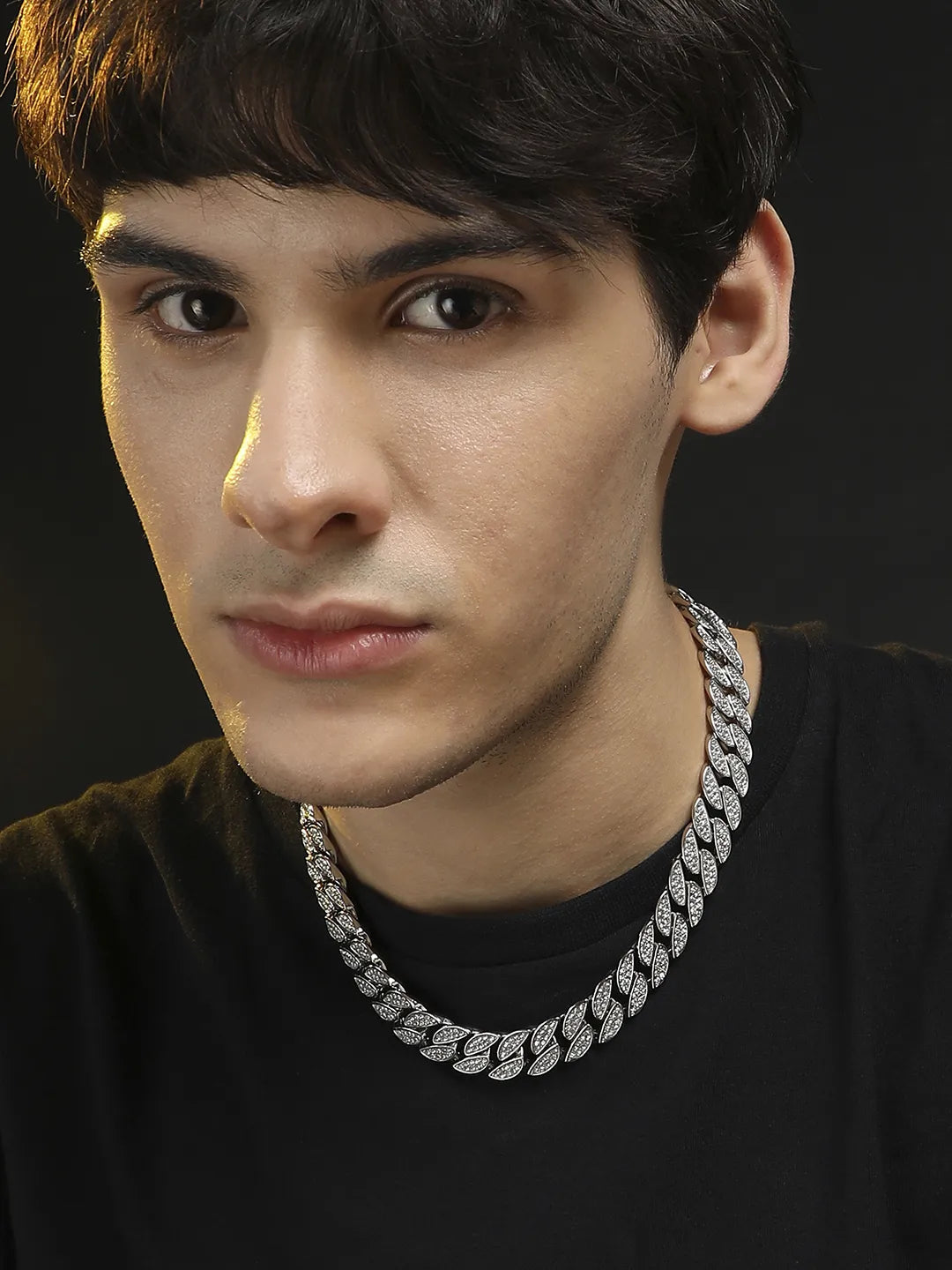 Embellished Bling Chain - Silver - Shop authentic Indian Men's Fashion by French Accent