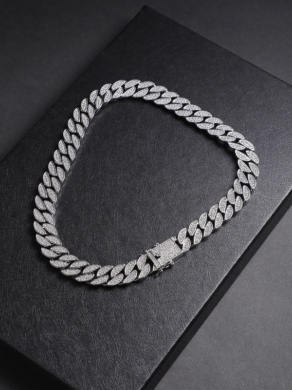 Embellished Bling Chain - Silver - Shop authentic Indian Men's Fashion by French Accent