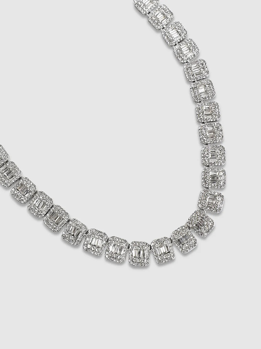 Geometric Bling Collar Chain - Silver - Shop authentic Indian Men's Fashion by French Accent