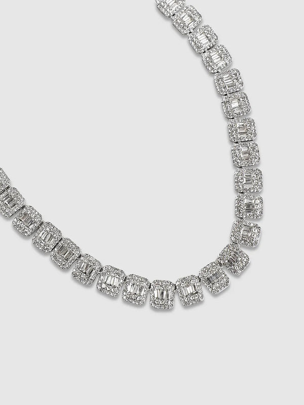 Geometric Bling Collar Chain - Silver - Shop authentic Indian Men's Fashion by French Accent