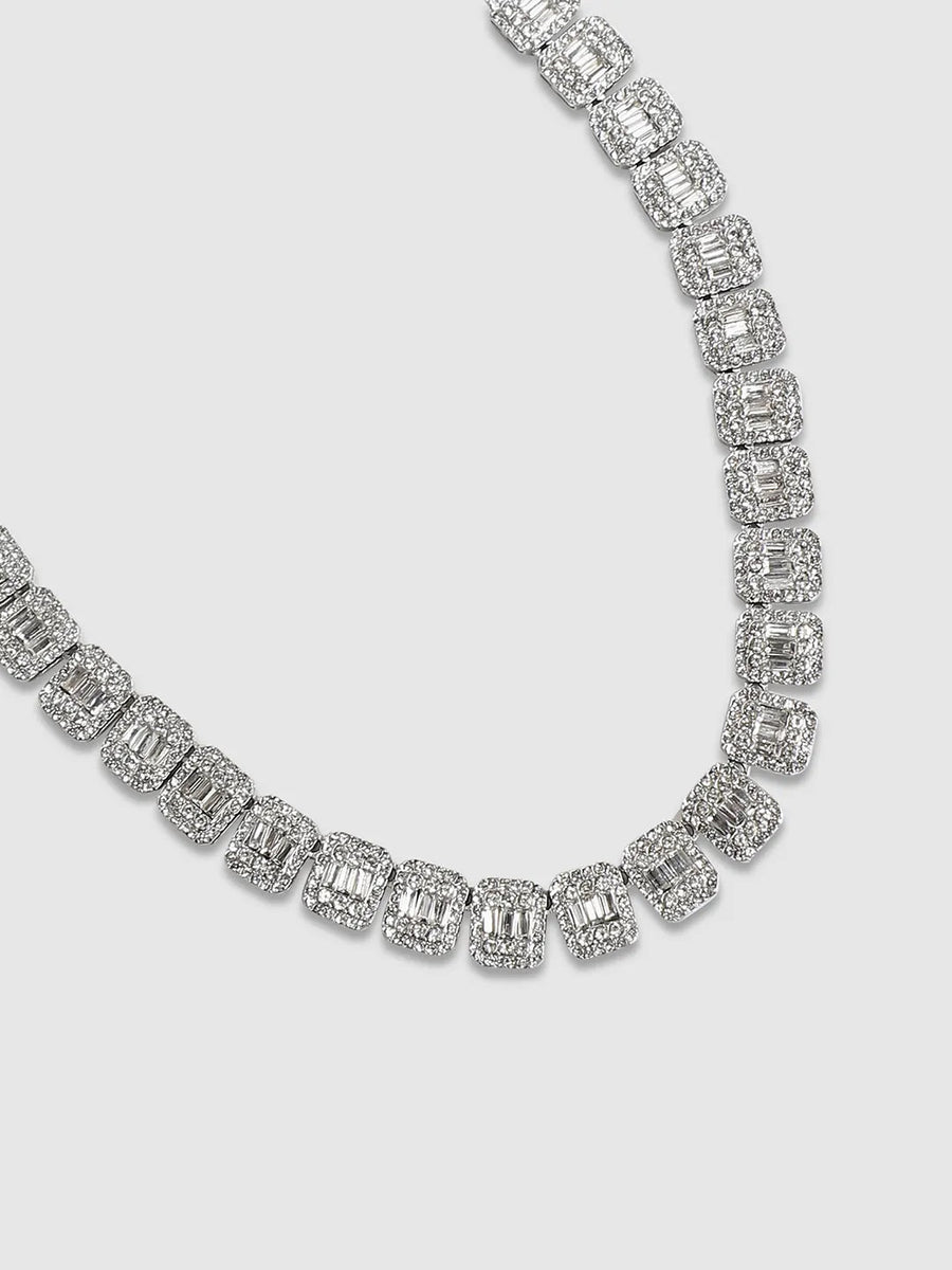 Geometric Bling Collar Chain - Silver - Shop authentic Indian Men's Fashion by French Accent