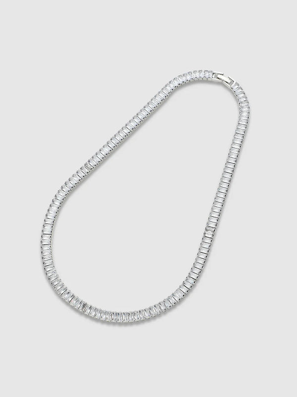 Geometric Stone Collar Chain - Silver - Shop authentic Indian Men's Fashion by French Accent