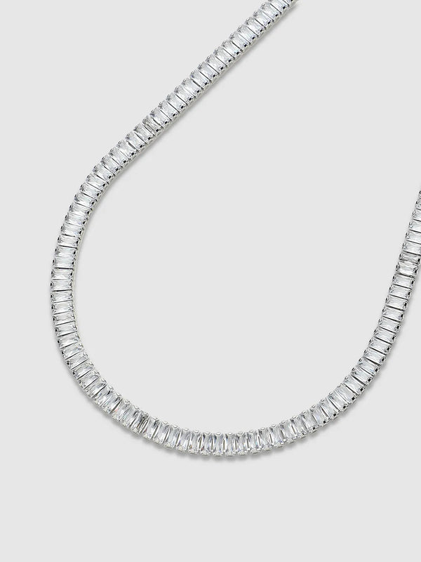 Geometric Stone Collar Chain - Silver - Shop authentic Indian Men's Fashion by French Accent