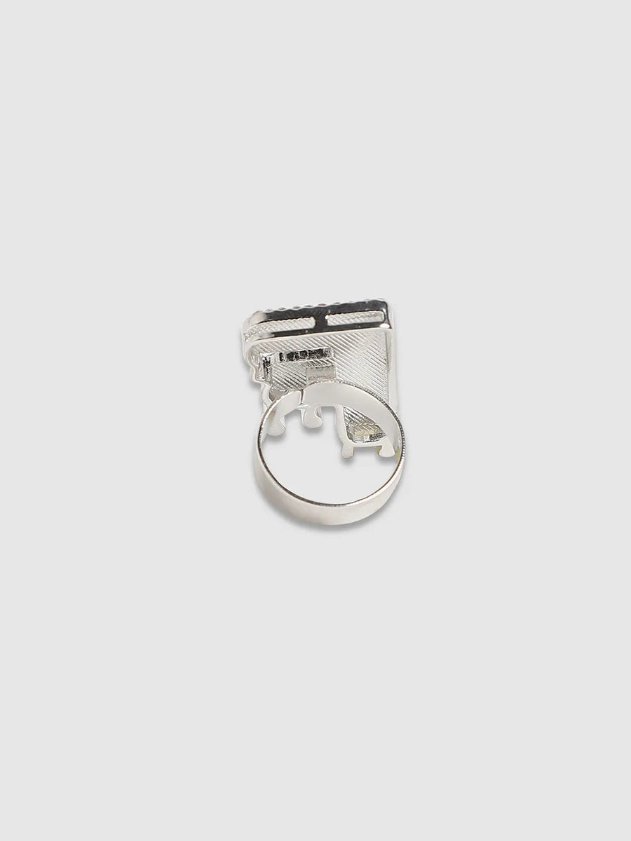 Bling F Alphabet Ring - Silver - Shop authentic Indian Men's Fashion by French Accent