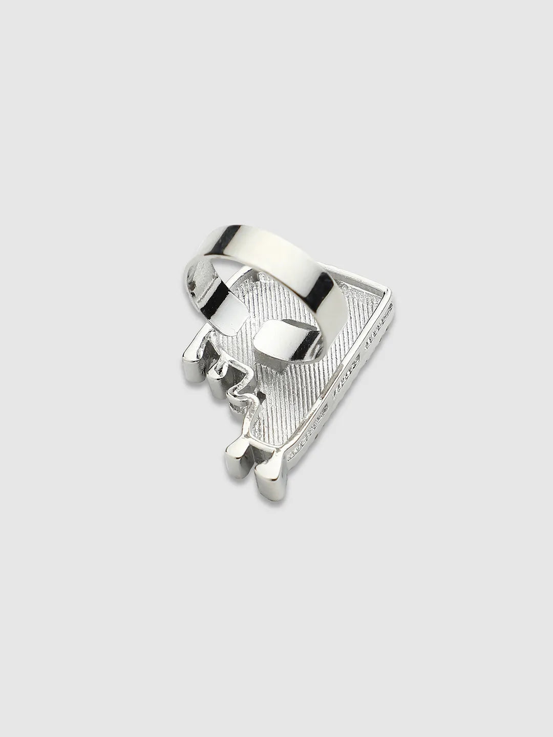 Bling P Alphabet Ring - Silver - Shop authentic Indian Men's Fashion by French Accent