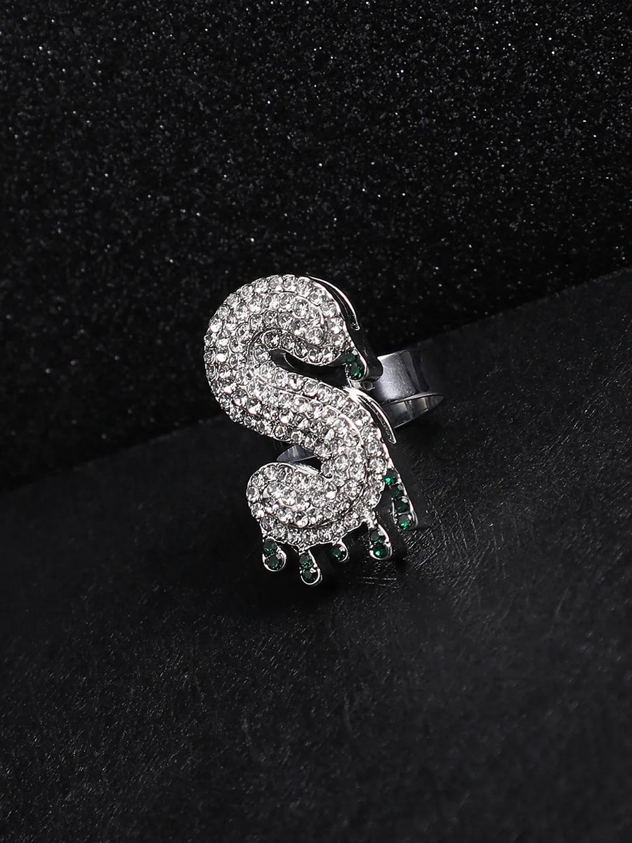 Bling S Alphabet Ring - Silver - Shop authentic Indian Men's Fashion by French Accent