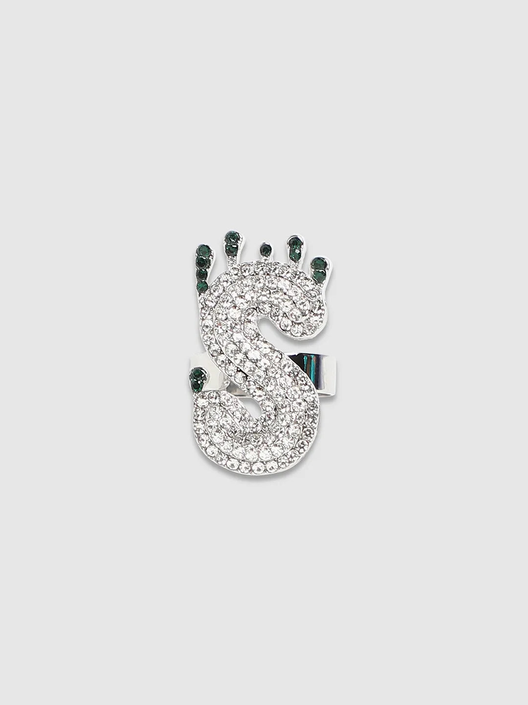 Bling S Alphabet Ring - Silver - Shop authentic Indian Men's Fashion by French Accent