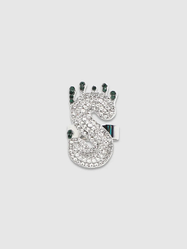 Bling S Alphabet Ring - Silver - Shop authentic Indian Men's Fashion by French Accent