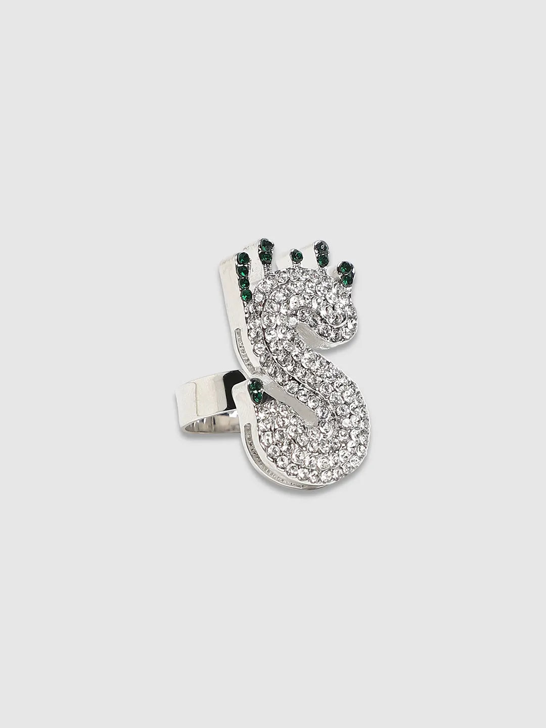 Bling S Alphabet Ring - Silver - Shop authentic Indian Men's Fashion by French Accent