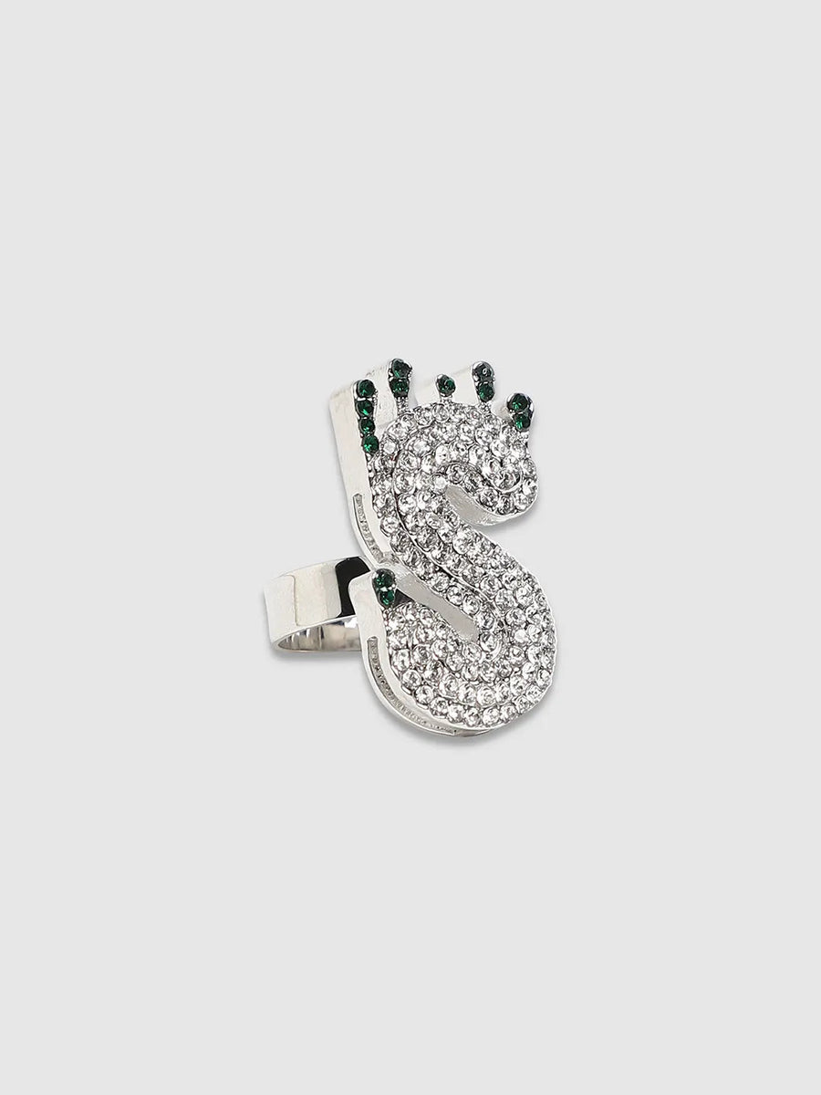 Bling S Alphabet Ring - Silver - Shop authentic Indian Men's Fashion by French Accent