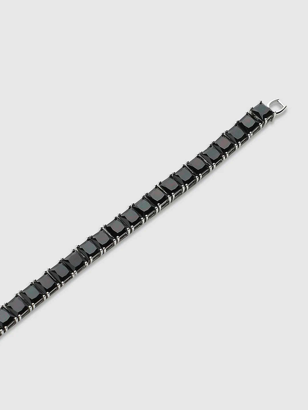 Square Stone Tennis Bracelet - Charcoal Black - Shop authentic Indian Men's Fashion by French Accent